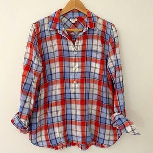 J. Crew Plaid Button Down, size M